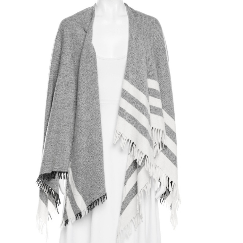 Luisa Brini Wool Scarft Sweater Poncho